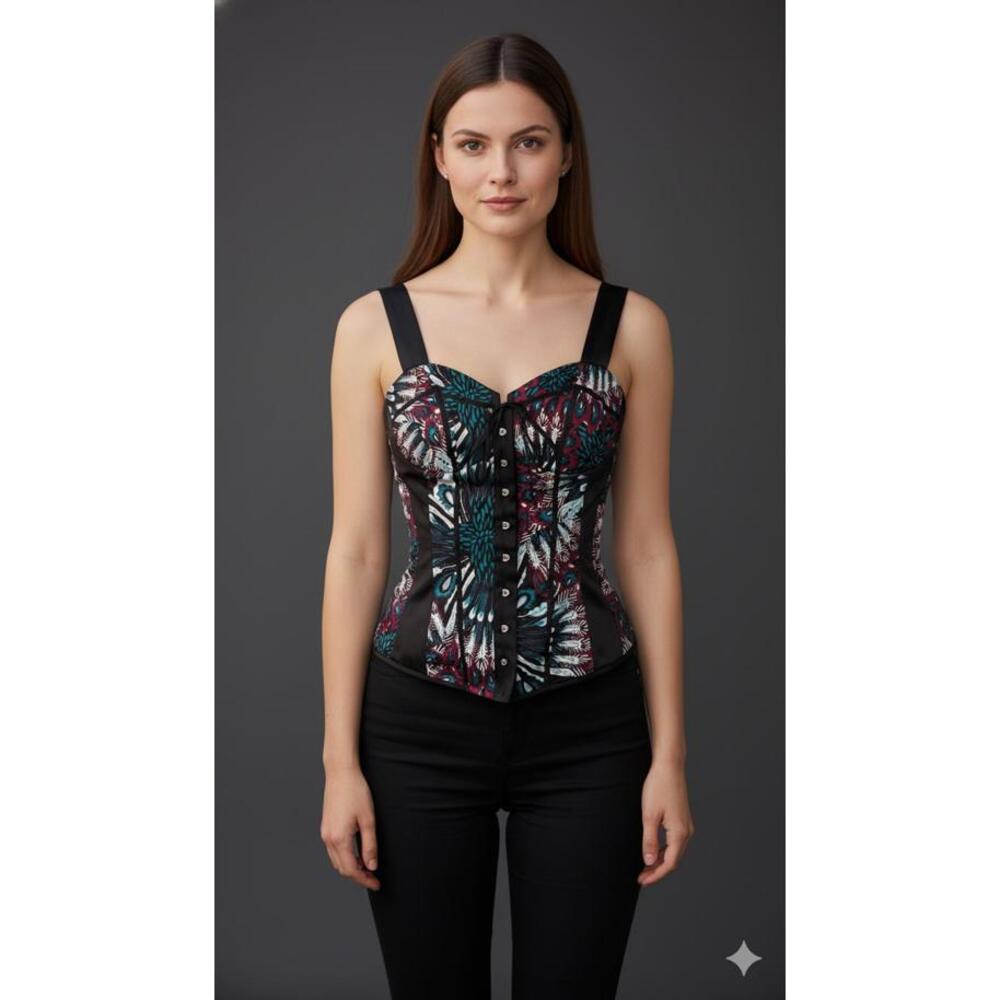 Studio Y Women's Printed Corset Top Size Small